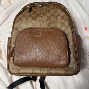 Coach Tan and Brown Signature Backpack